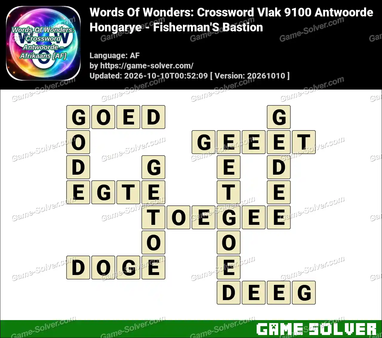 Words Of Wonders: Crossword Vlak 9100 Antwoorde – Hongarye – Fisherman’S Bastion